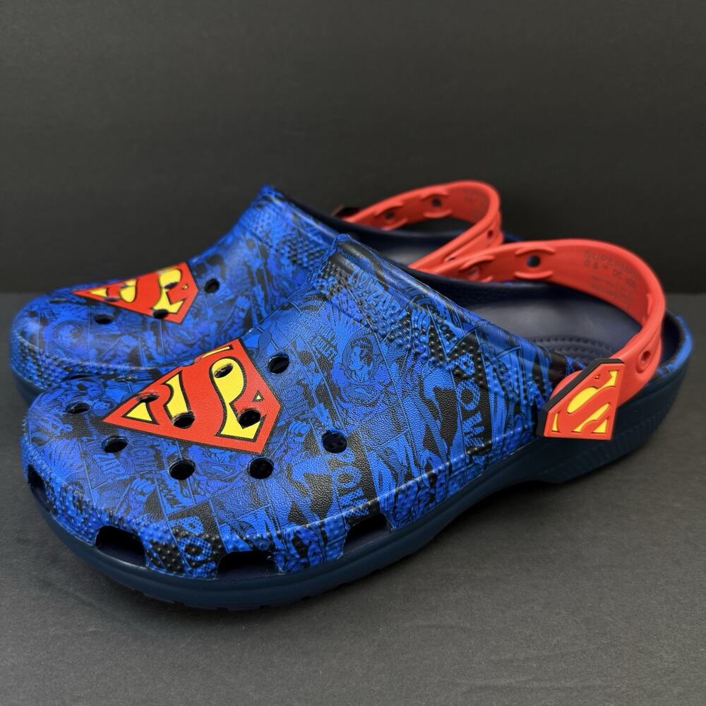 Crocs Superman Classic Clog Men’s 7 Women’s 9 Blue Red Superhero Sandals